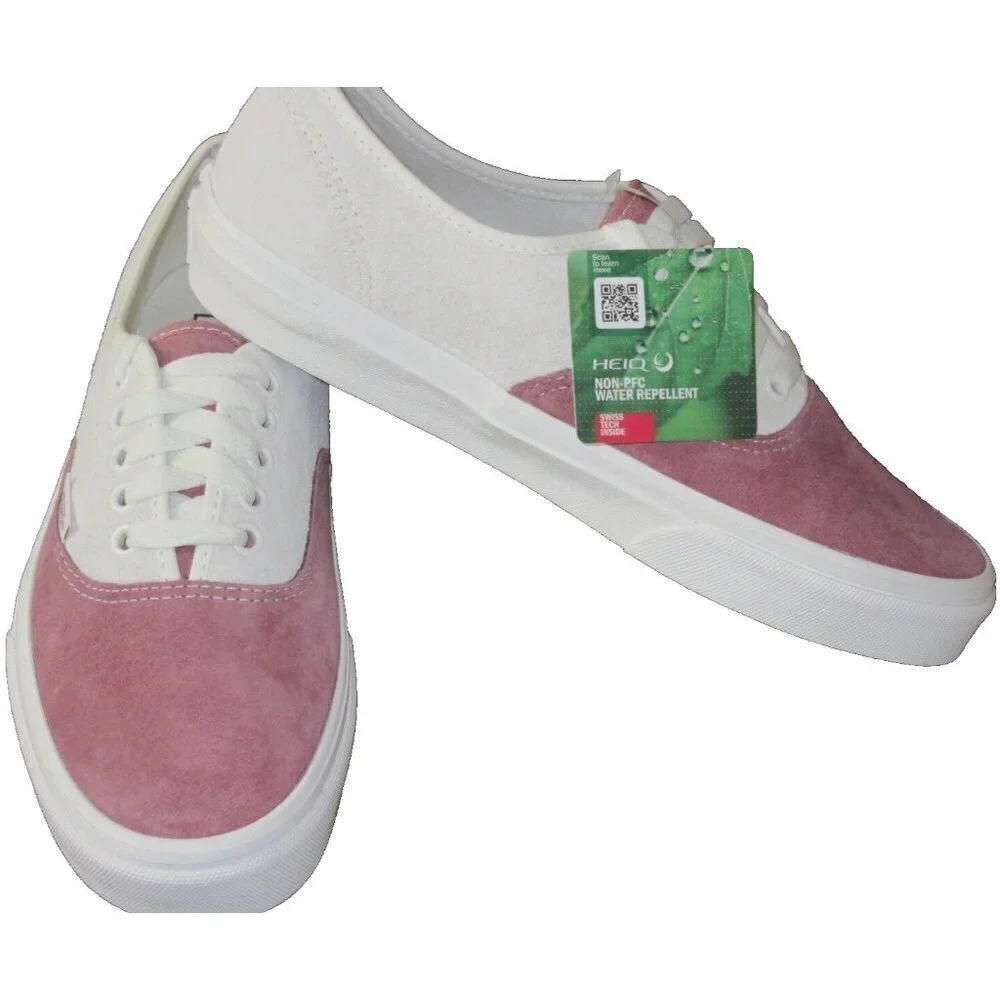 Vans Women's Authentic Pig Suede Withered Rose Pink White shoes Sizes NIB